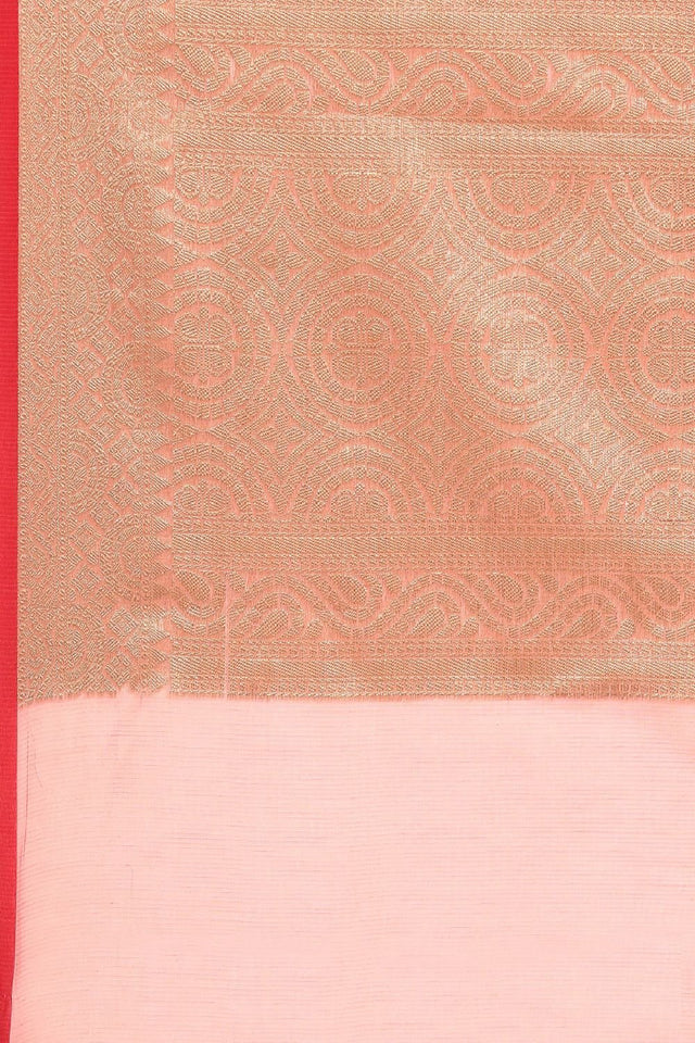 Peach Silk Blend Saree