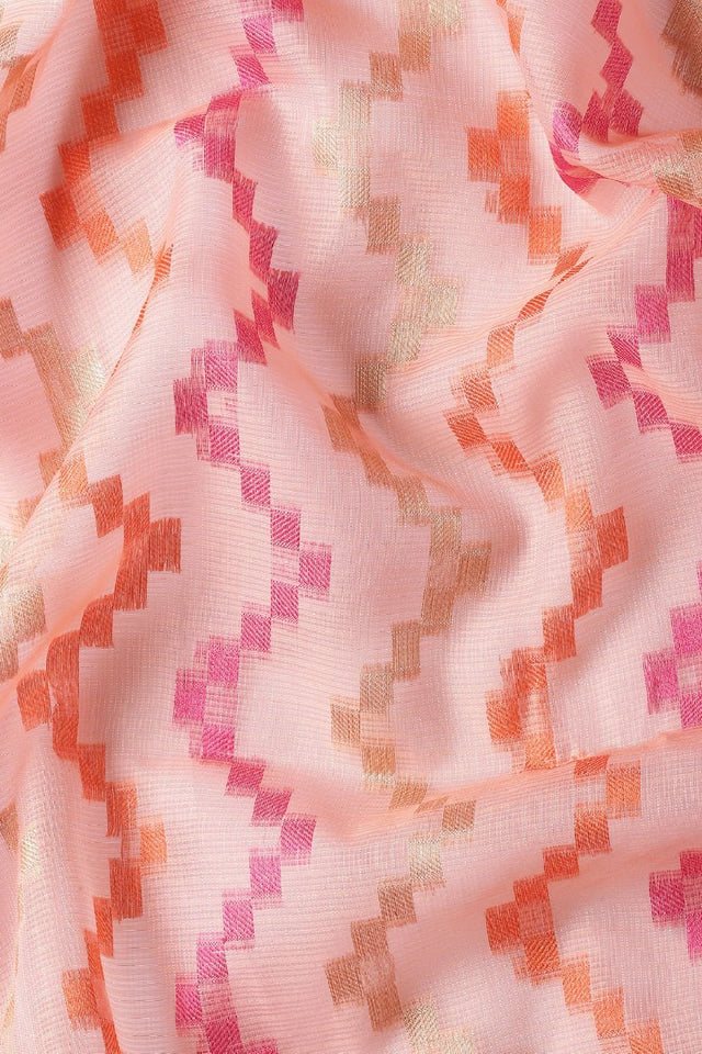 Peach Silk Blend Saree