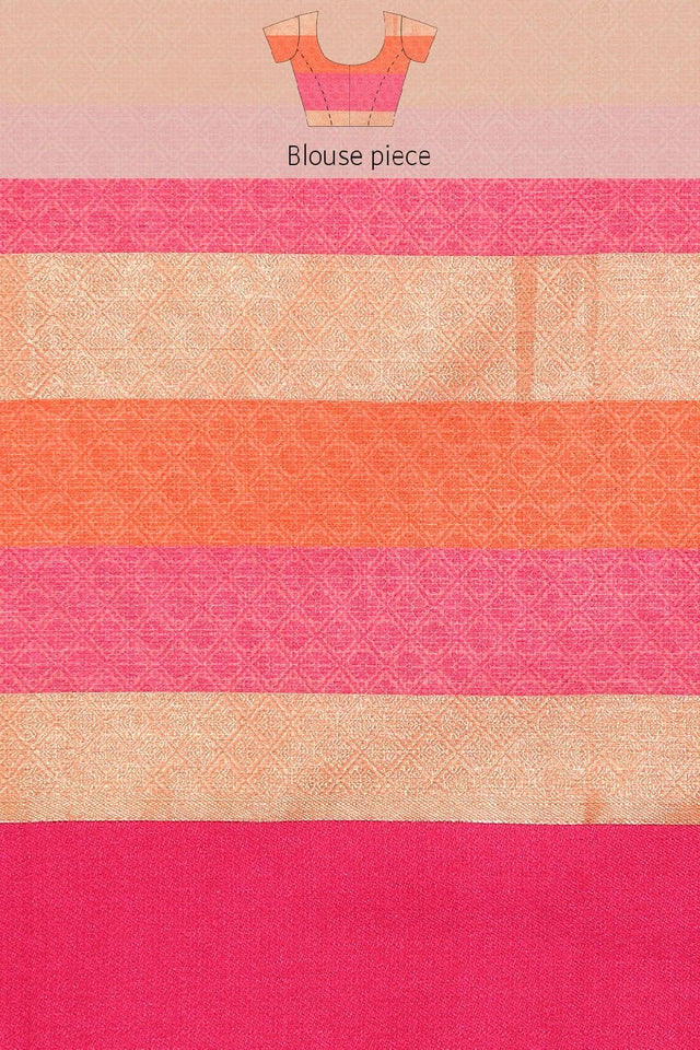 Peach Silk Blend Saree