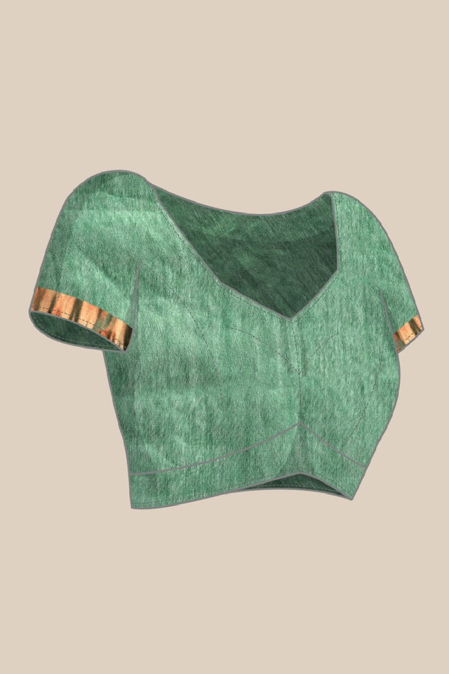 Green Silk Blend Saree