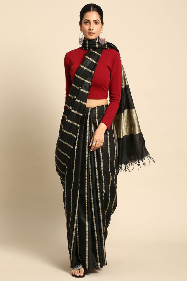 Black Silk Blend Saree