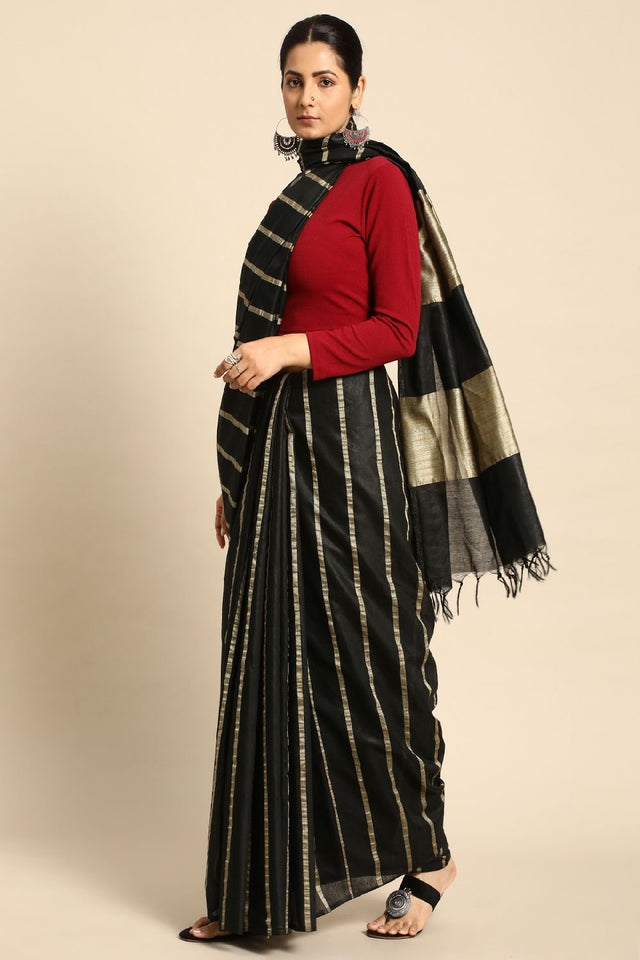 Black Silk Blend Saree