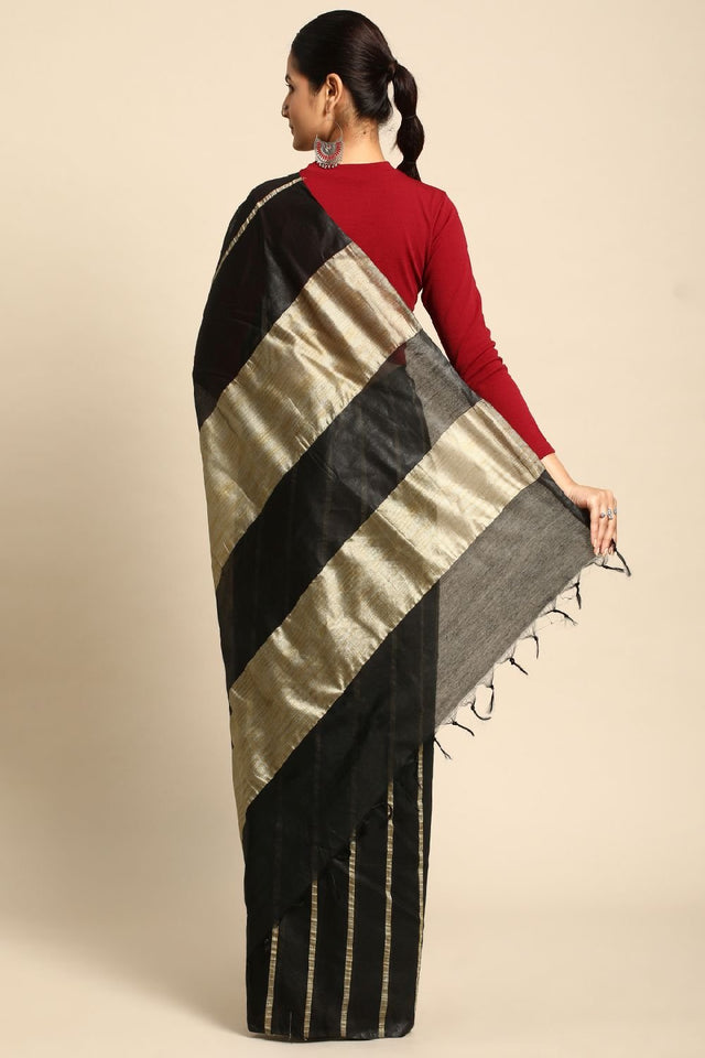 Black Silk Blend Saree