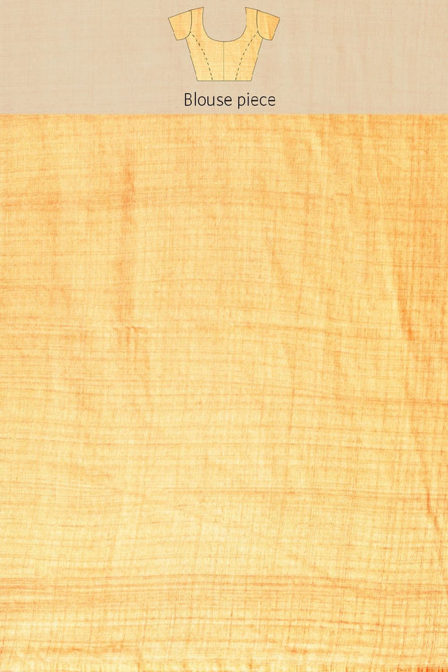 Orange Silk Blend Saree