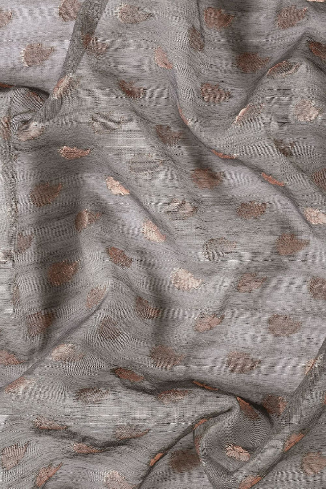 Grey Silk Blend Saree (TOMLLE4B1928)