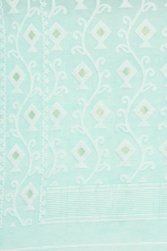 Sea Green Silk Blend Saree