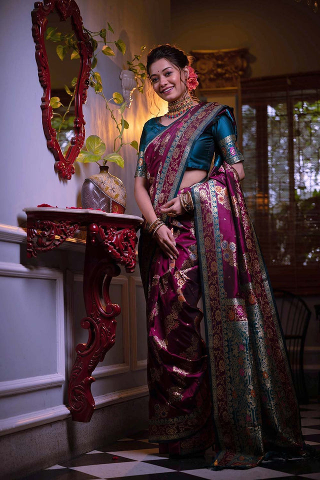 Rani Banarasi Silk Weaving Saree