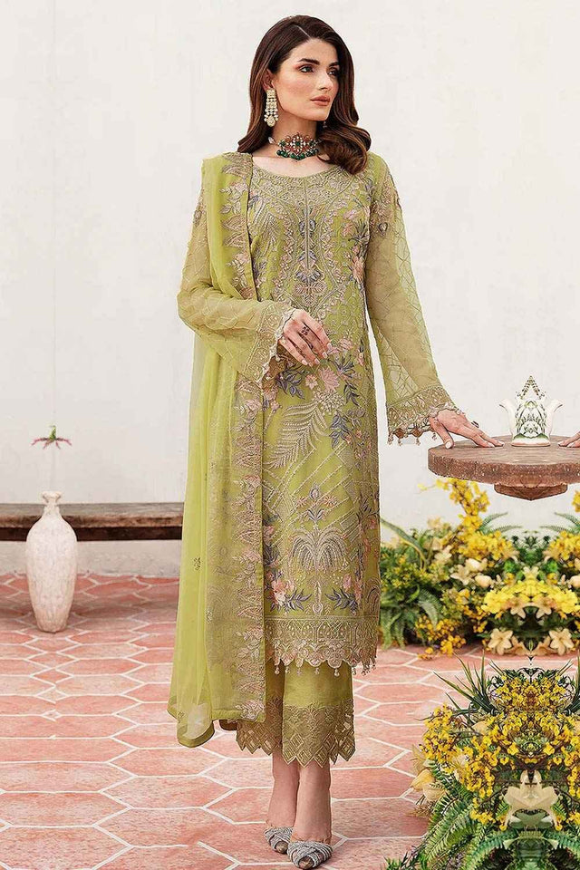 Green Embroidered Georgette Pakistani Salwar Suit