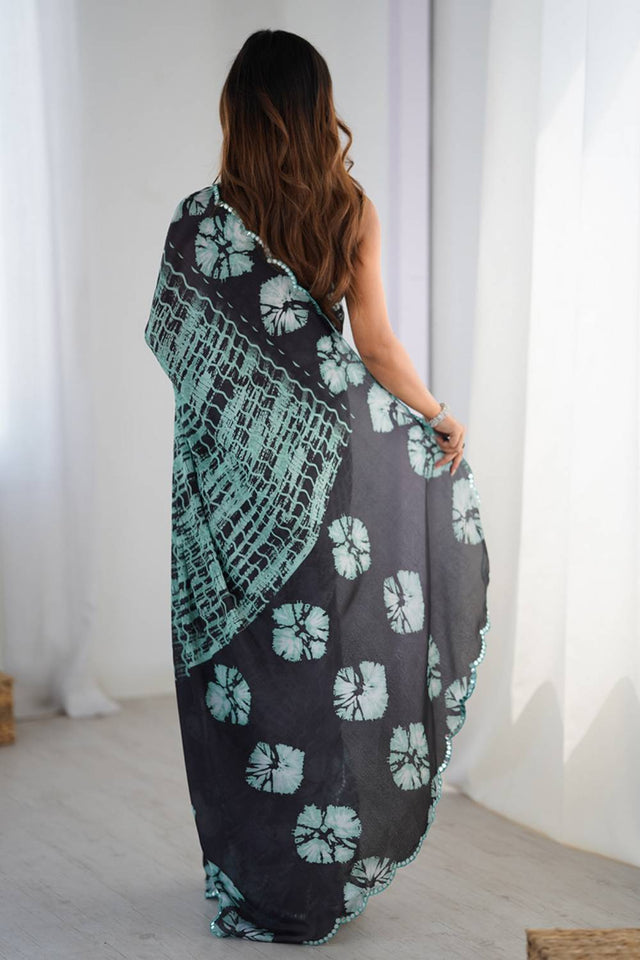 Multi Color Printed Art Silk Saree