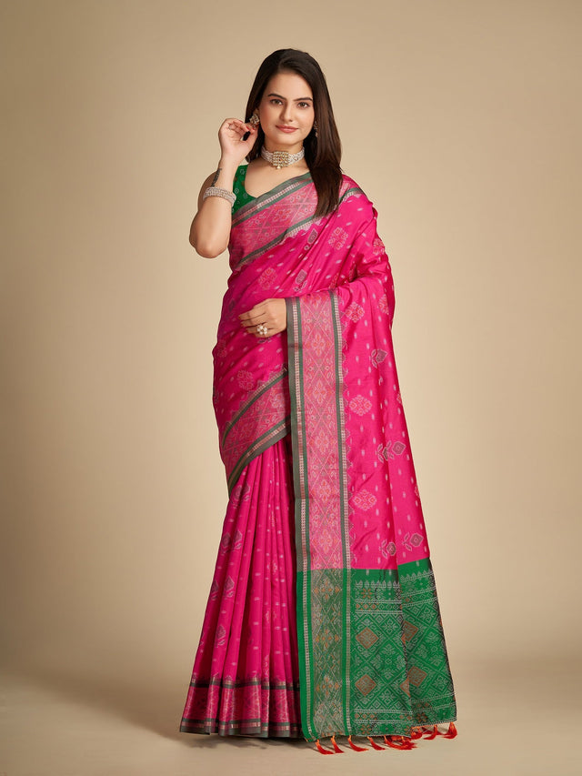 Pink Patola Silk Saree