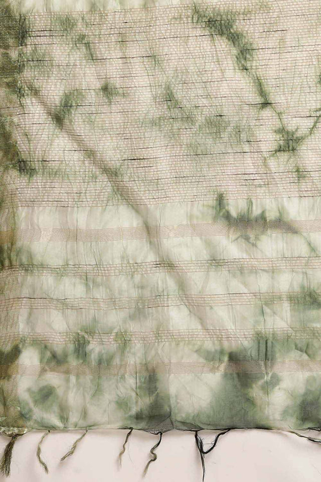 Green Pure Silk Bhagalpuri Tie And Dye Saree