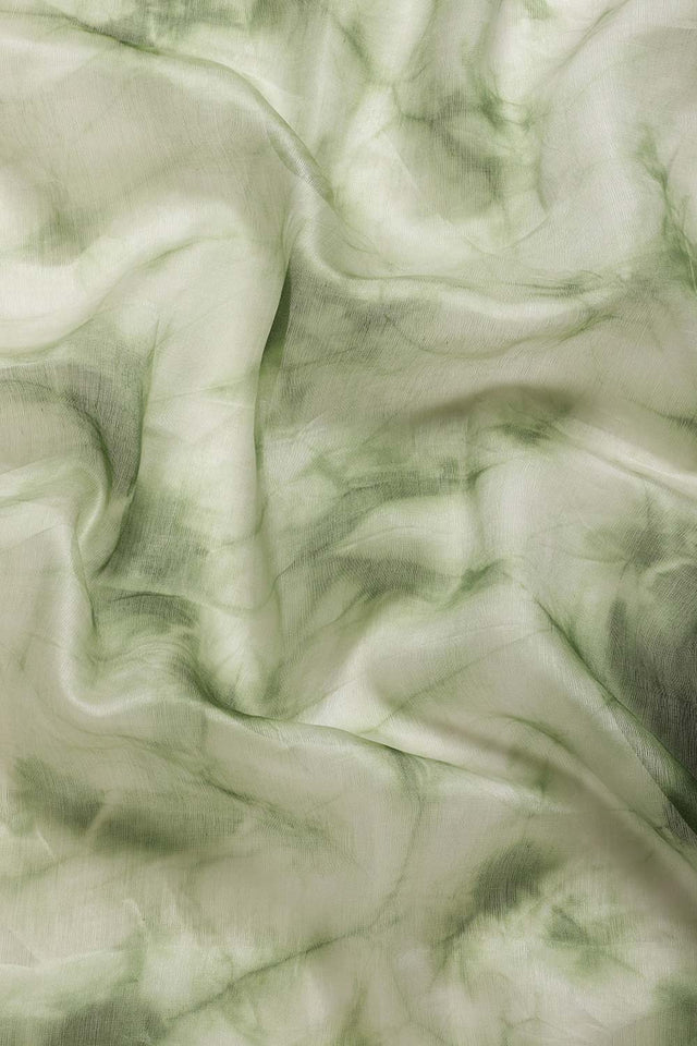 Green Pure Silk Bhagalpuri Tie And Dye Saree
