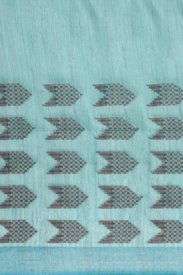 Blue Silk Blend Bhagalpuri Woven Design Saree