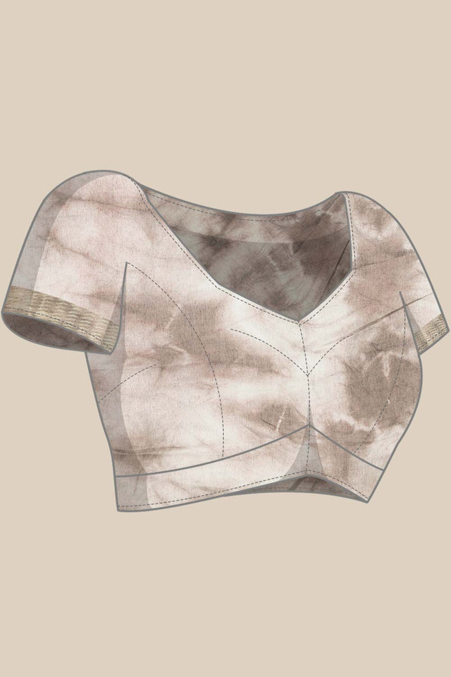 Brown Pure Silk Bhagalpuri Tie And Dye Saree