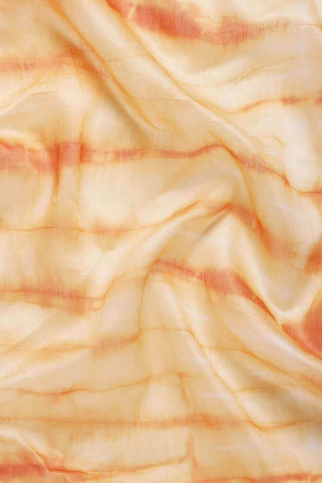 Orange Pure Silk Bhagalpuri Tie And Dye Saree