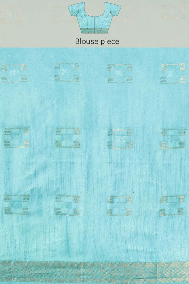 Blue Silk Blend Bhagalpuri Woven Design Saree