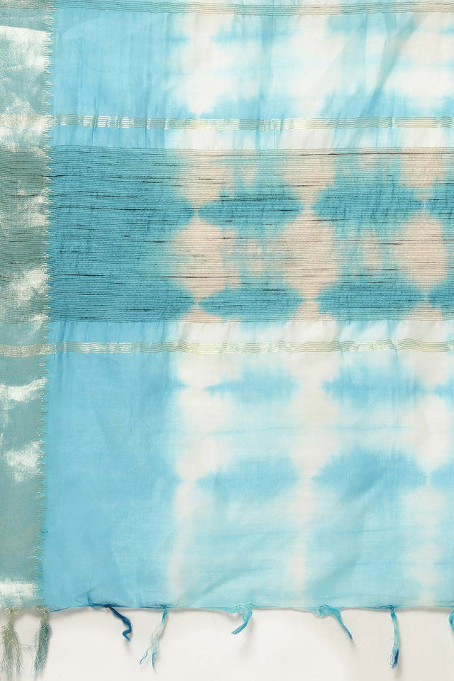 Blue Pure Silk Bhagalpuri Tie And Dye Saree