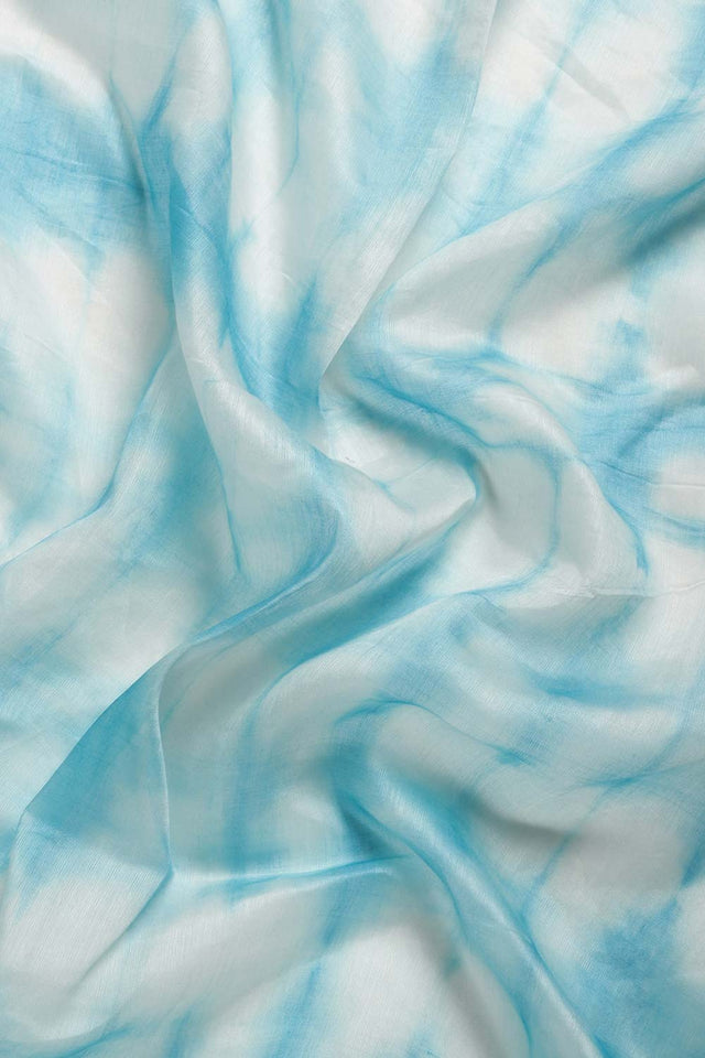 Blue Pure Silk Bhagalpuri Tie And Dye Saree