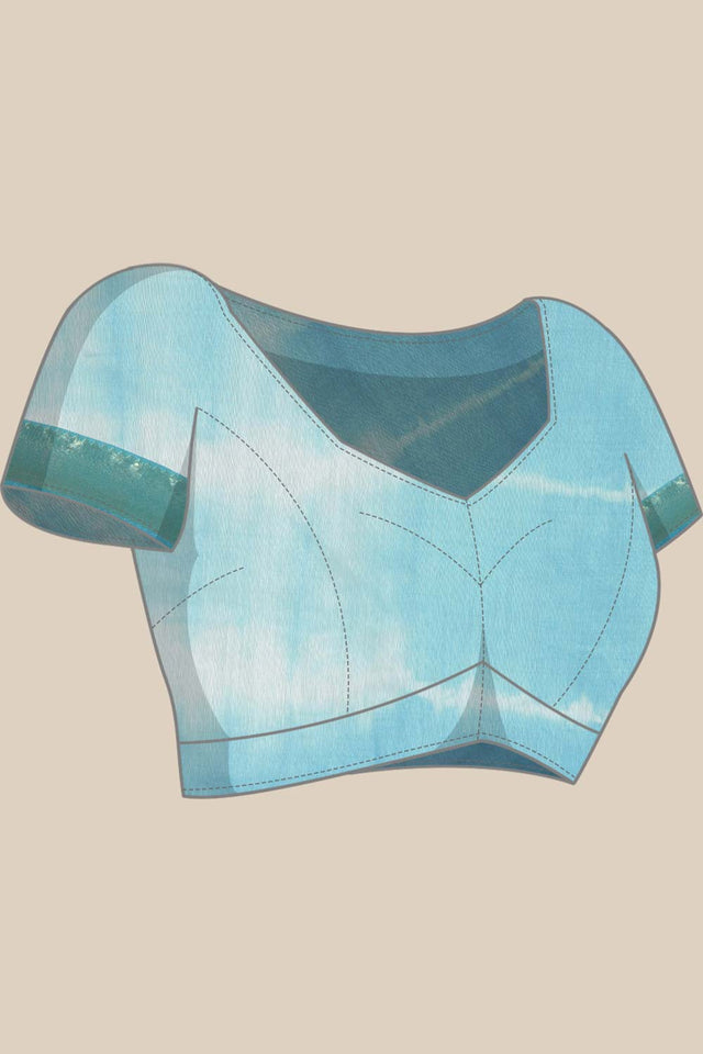 Blue Pure Silk Bhagalpuri Tie And Dye Saree