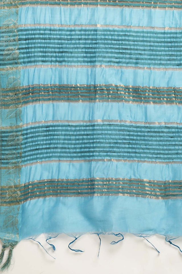 Blue Pure Silk Bhagalpuri Tie And Dye Saree