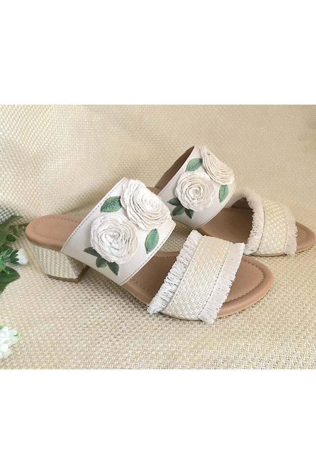 Shop Soft Faux Leather Block Heel In Cream Color