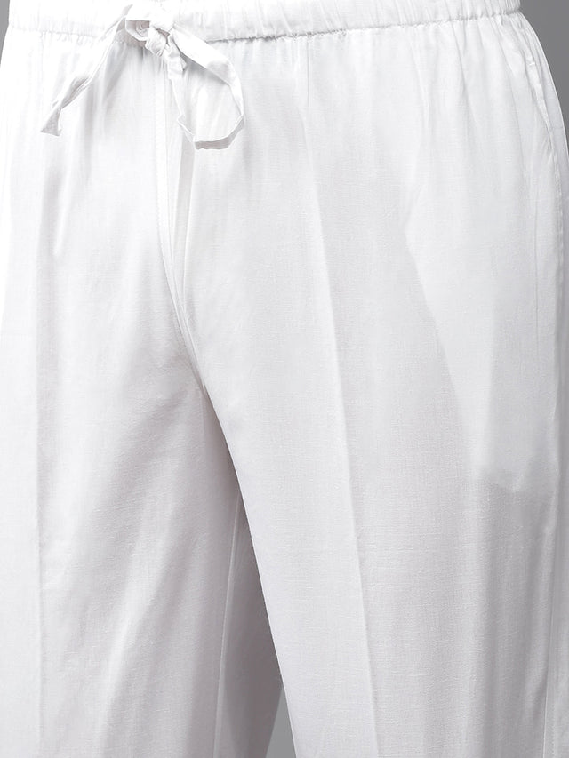 Buy Men's Yellow Pure Cotton Floral Printed Kurta Pajama Set Online - Zoom Out