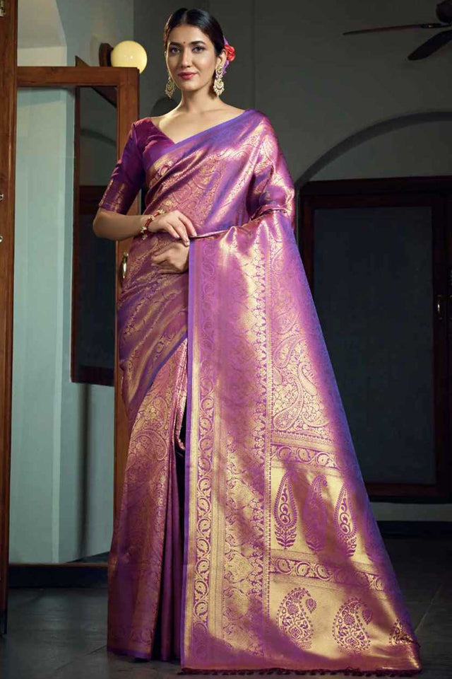 Wine Art Silk Zari Saree ('470)
