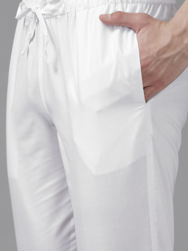 Buy Men's Navy Pure Cotton Printed Kurta Pajama Jacket Set Online - Back