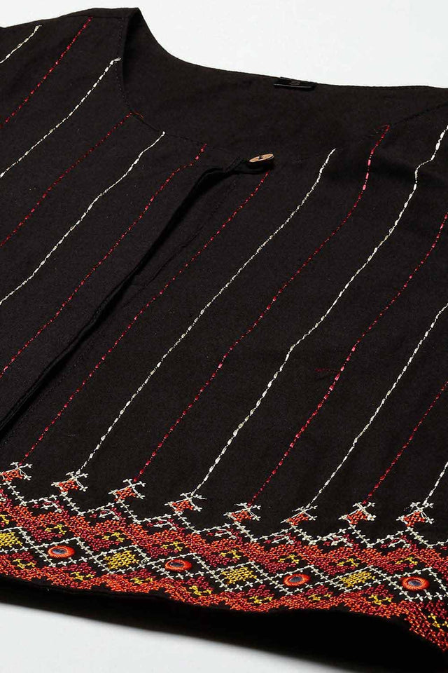 Black Viscose Rayon Solid Dress (9689DRSBK)