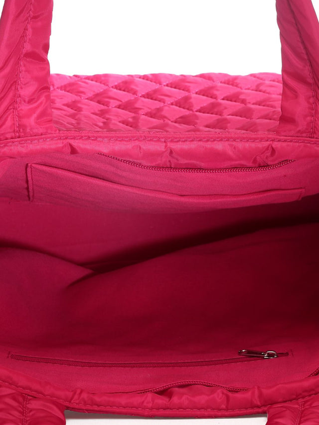 Uno Fuchsia Harlequin Quilted Polyester Tote Bag