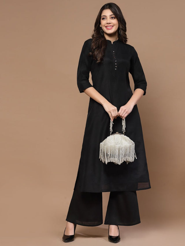 White Faux Silk Embellished Clutch