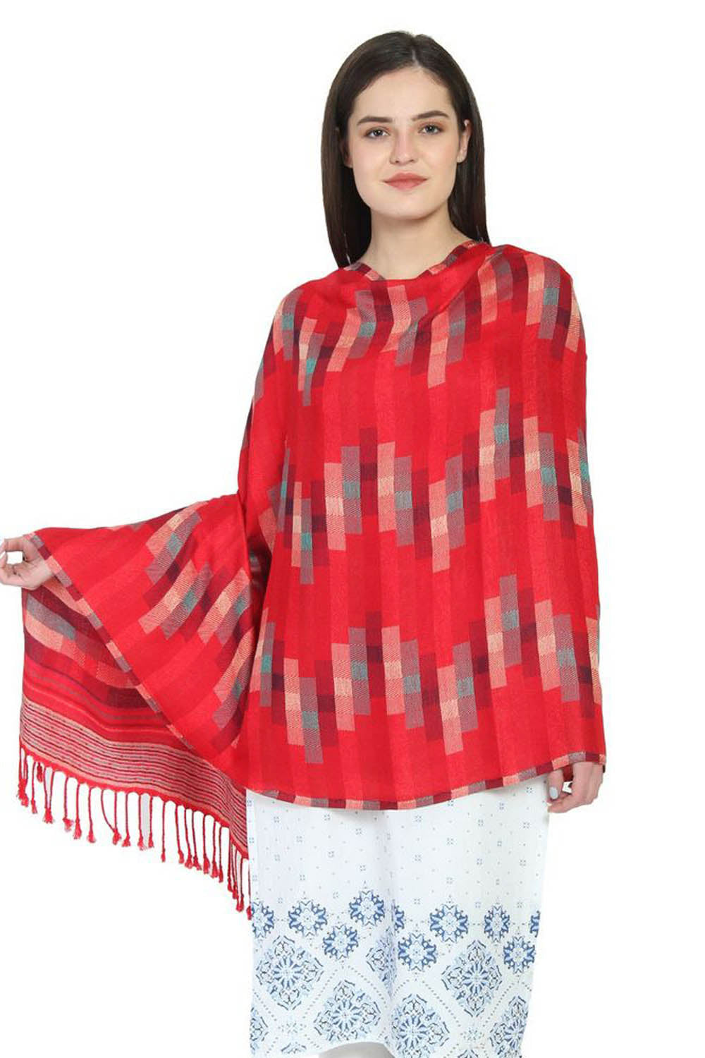 Viscose Shawl In Red