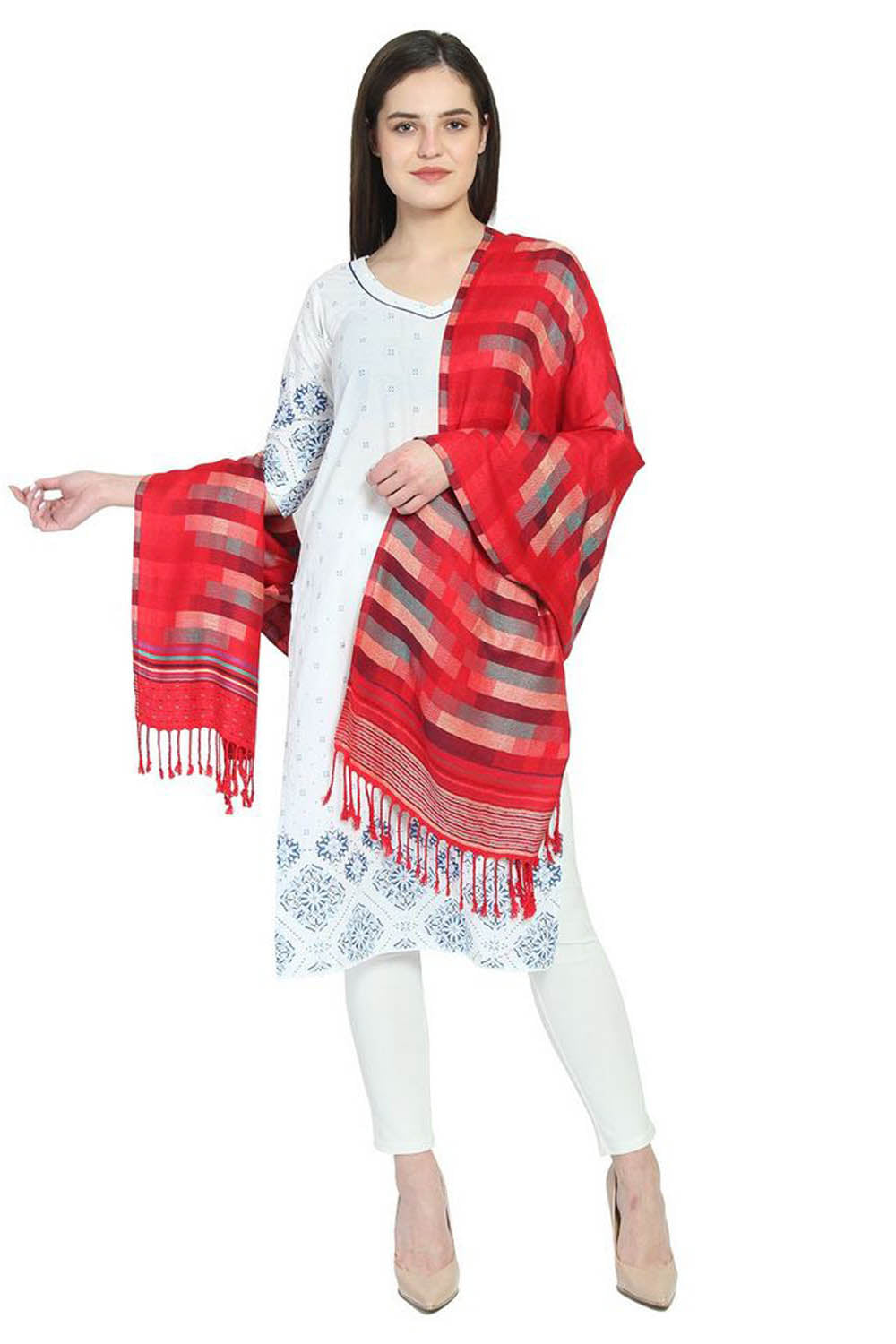 Viscose Shawl In Red