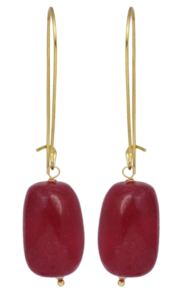 Women's Silver Hoop Earrings In Red