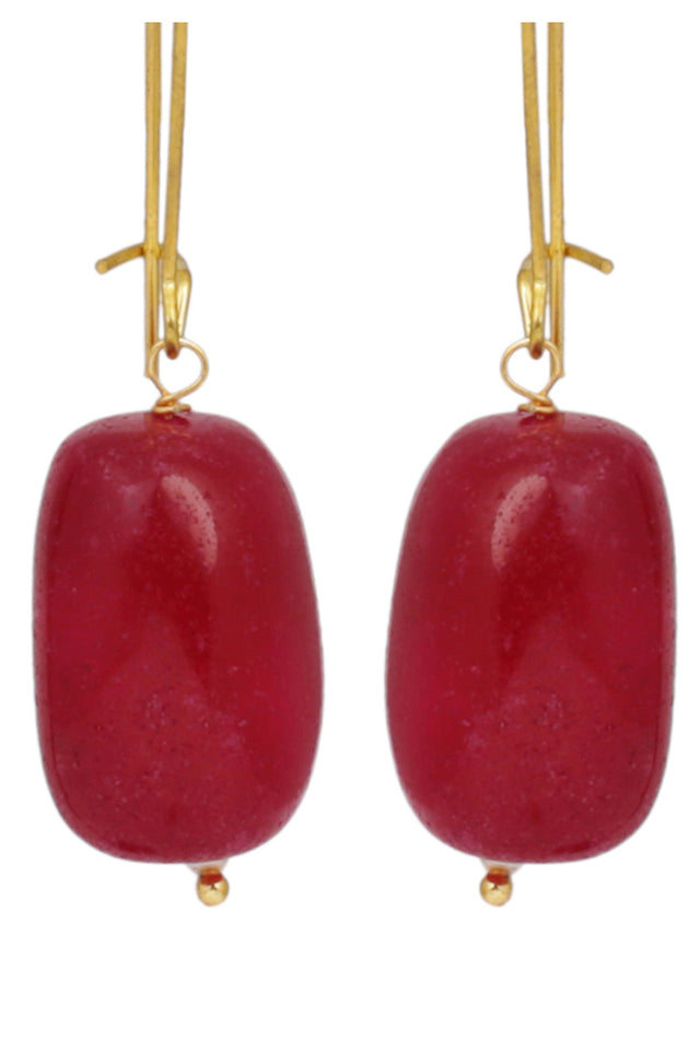 Women's Silver Hoop Earrings In Red