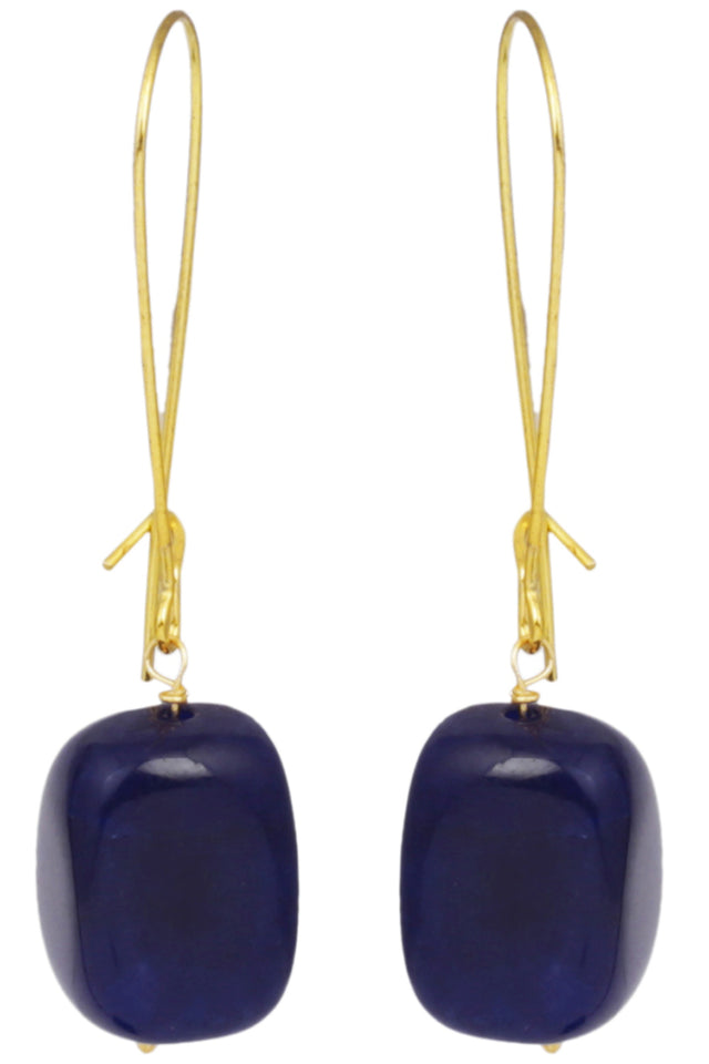 Women's Silver Hoop Earrings In Blue