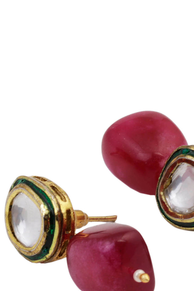 Women's Sterling Silver Drop Earrings In Red