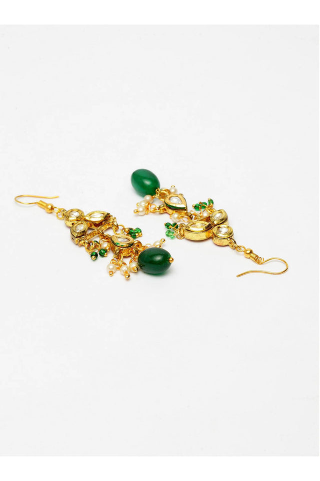 Women's Sterling Silver Drop Earrings In Green