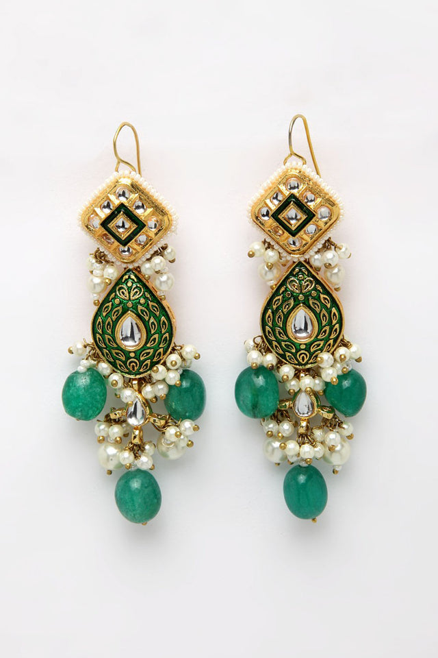Shop Women's Drop Earrings in Green