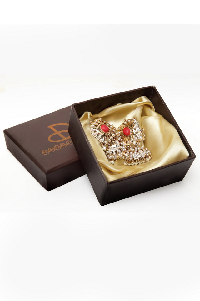 Women's Copper Jhumka Earrings In Gold