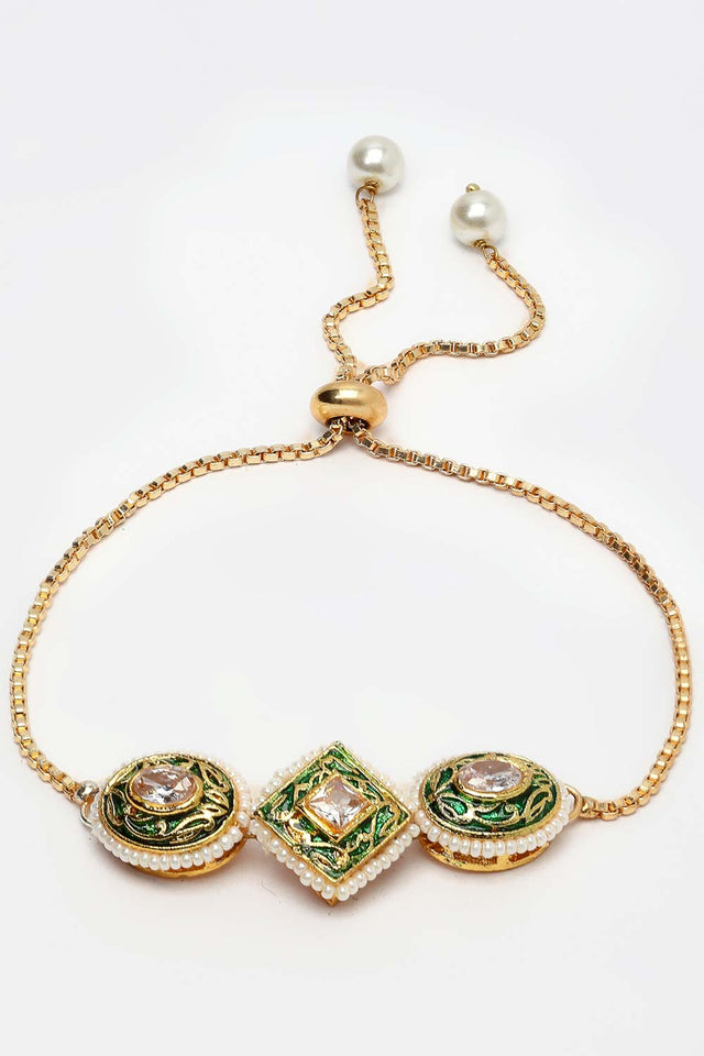 Buy Women's Sterling Silver Bracelet in Green Online - Back