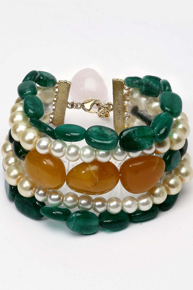 Buy Women's Sterling Silver Bracelet in Green Online - Back