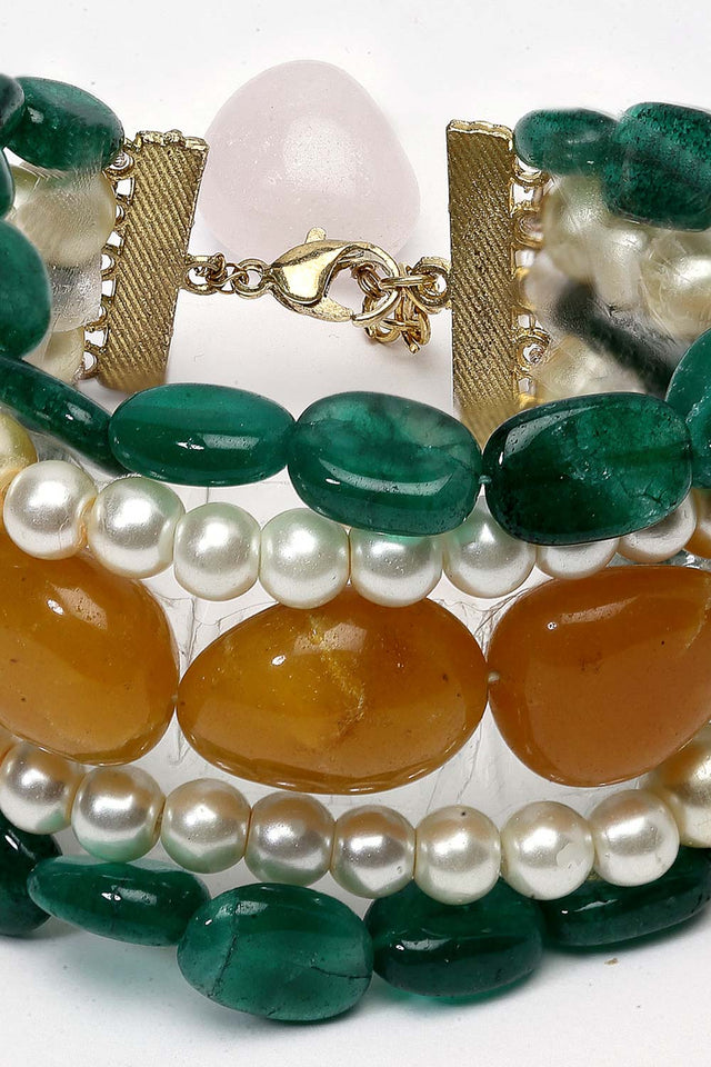 Buy Women's Sterling Silver Bracelet in Green Online - Side