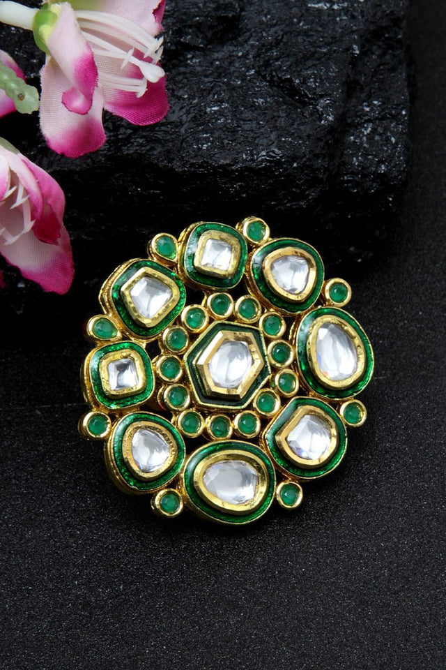 Women's Copper Ring In Green