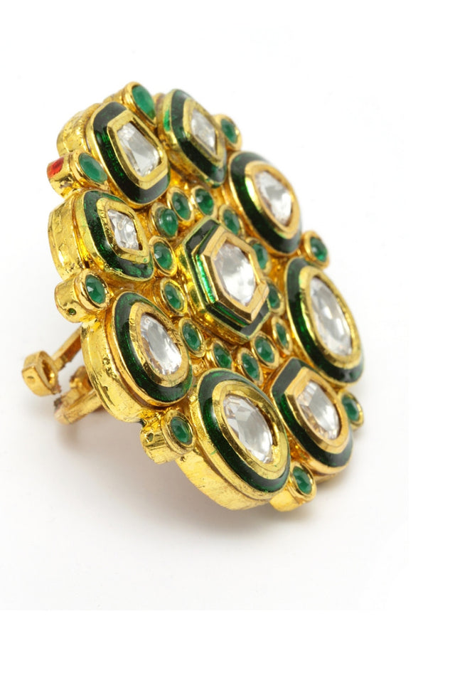 Women's Copper Ring In Green