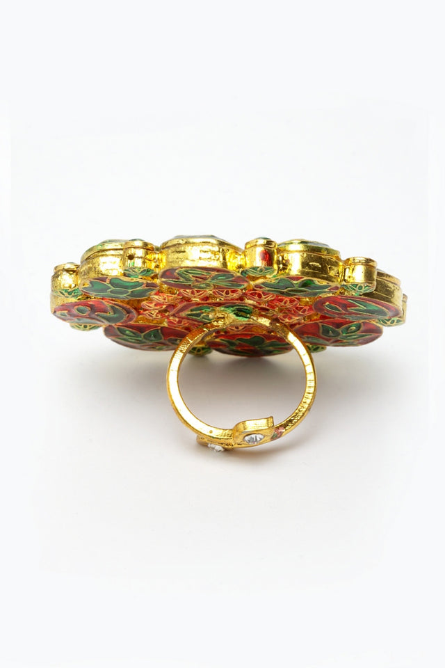 Women's Copper Ring In Green