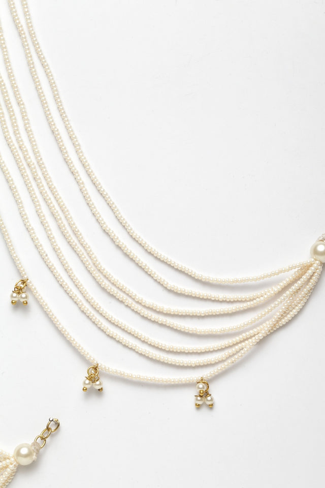 Women's Copper Ear Chain In White