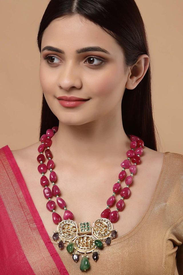 Buy Women's Sterling Silver Bead Necklace in Red