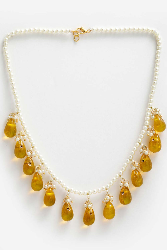 Buy Women's Sterling Silver Bead Necklace in Yellow