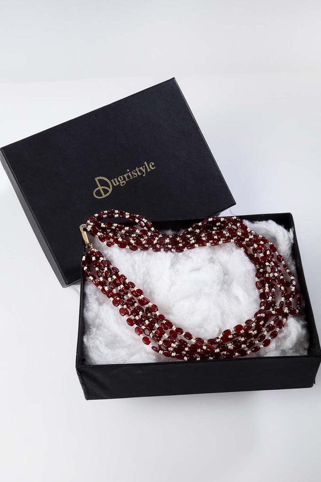 Buy Women's Copper Bead Necklaces in Red Online - Zoom In